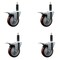 Service Caster 4'' Maroon Poly Swivel 1'' Expanding Stem Caster Set Total Lock Brake, 4PK SCC-EXTTL20S414-PPUB-MRN-1-4 - alternate 1